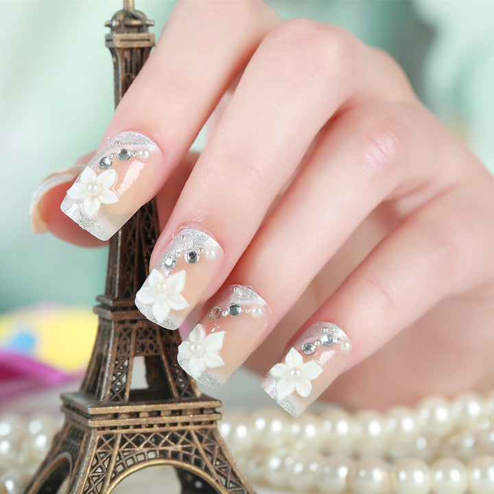 Glamorous Rhinestone-Embellished Press-On Nail Tips