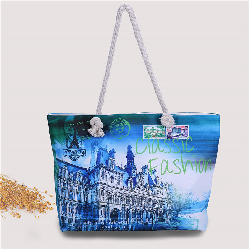 Beach bag in urban postcard design Kalsten