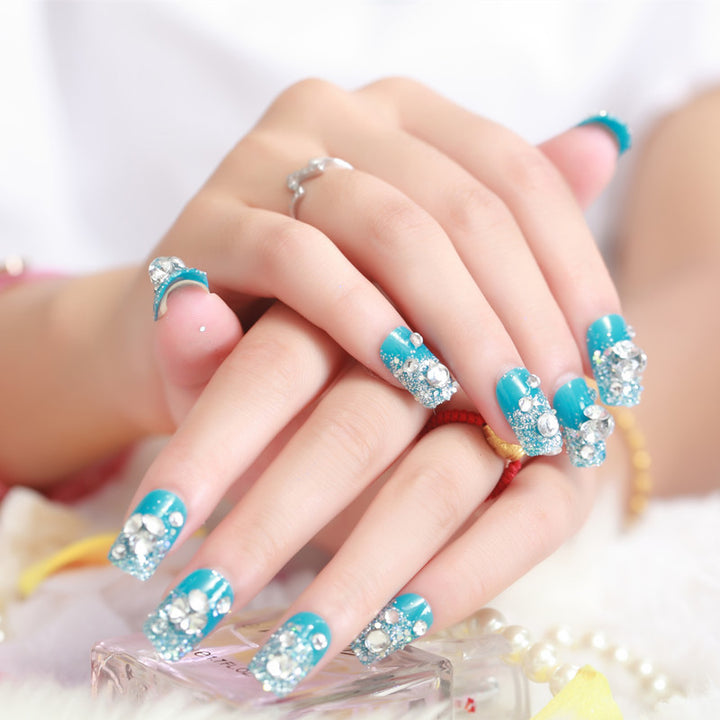 Glamorous Rhinestone-Embellished Press-On Nail Set