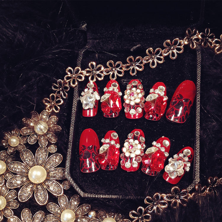 Rhinestone-Embellished Press-On Nail Set
