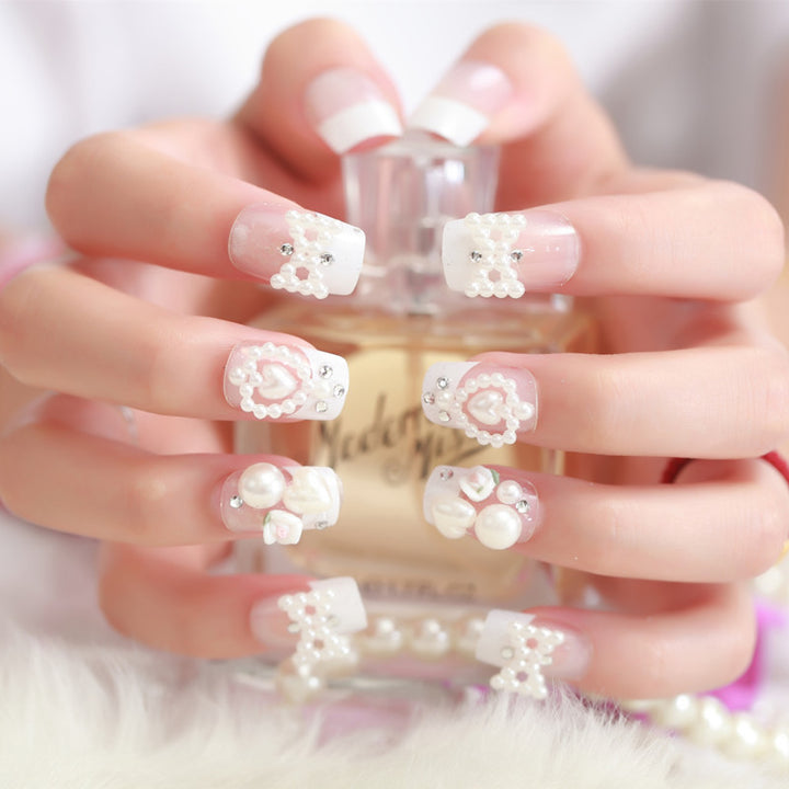 Glamorous Rhinestone-Embellished Press-On Nail Tips