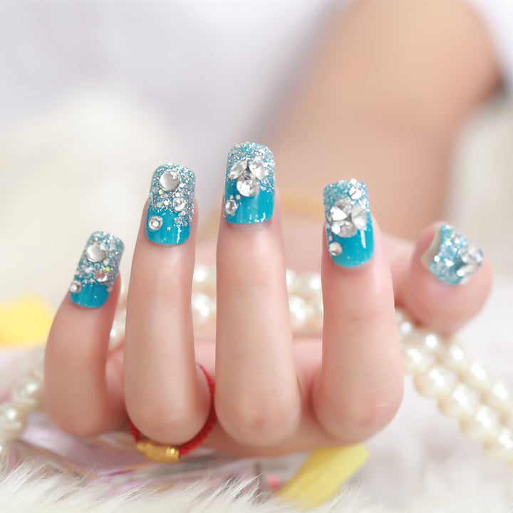 Glamorous Rhinestone-Embellished Press-On Nail Set