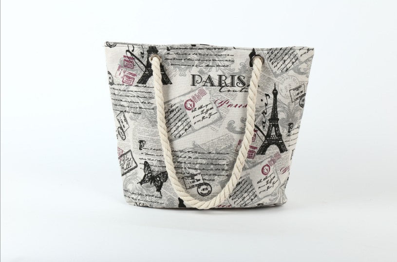 Beach bag in maritime design with sturdy rope handles Kalsten