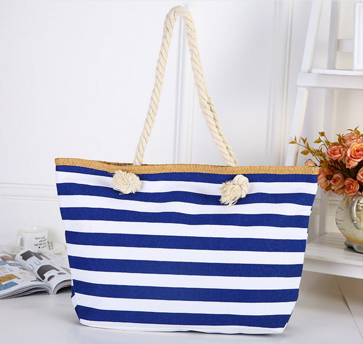 Large beach bag with maritime stripes Kalsten