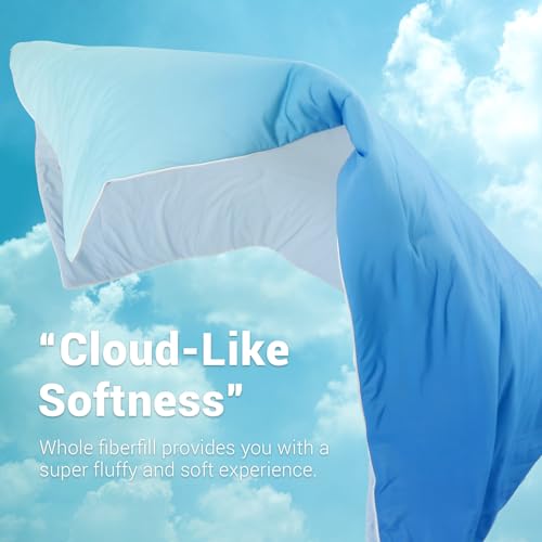 Cooling Comforter Absorbs Body Heat to Keep Cool, Double-Sided Cooling Blanket for Hot Sleepers  Cool Fabric Q-Max>0.5, Lightweight Summer Comforter Cold Blanket, Gradient Dark Blue | Kalsten