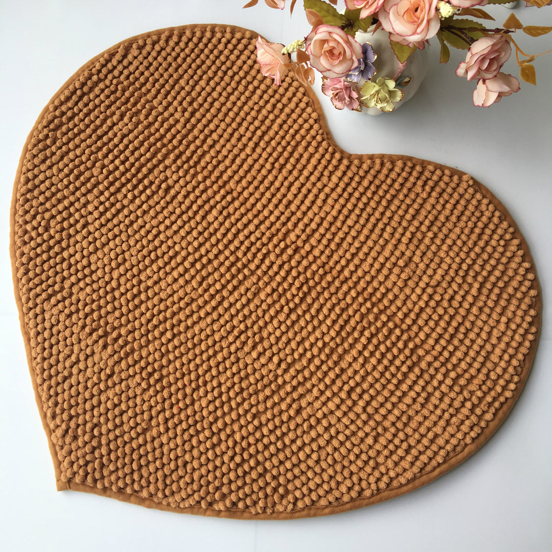 Heart-Shaped Soft Textured Bath Mat Kalsten
