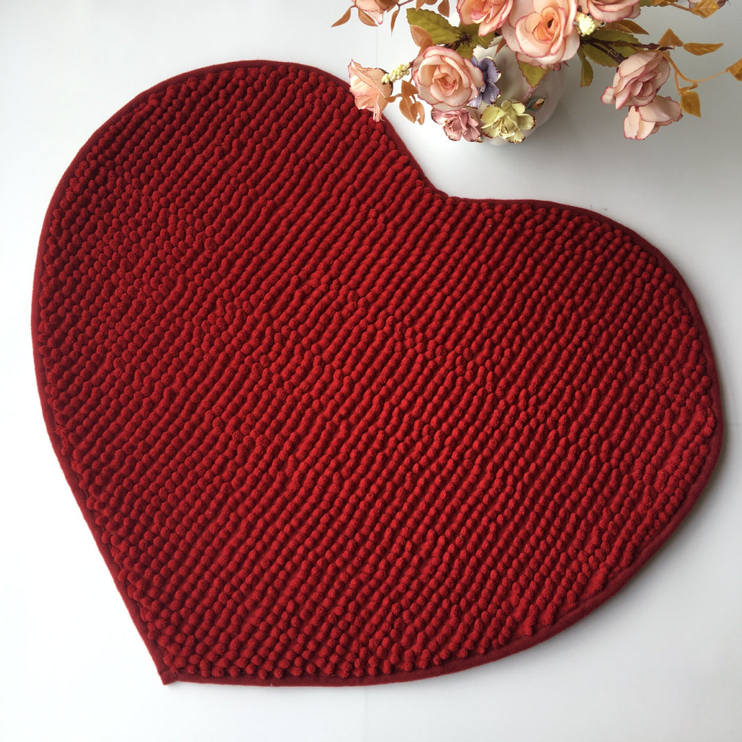 Heart-Shaped Soft Textured Bath Mat Kalsten