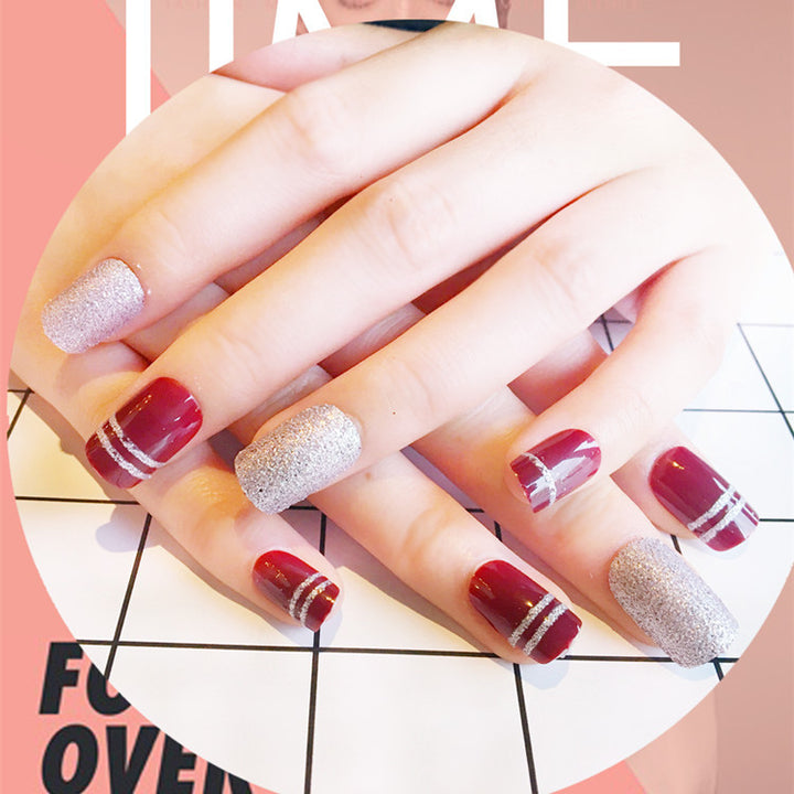 Glittering Textured Press-On Nail Art Set