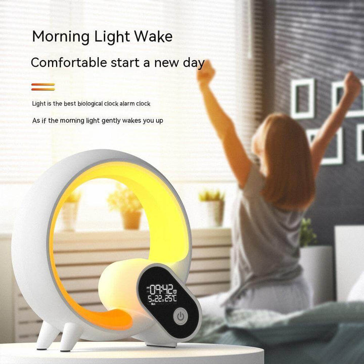 Creative Q Light Analog Sunrise Digital Display Alarm Clock Bluetooth Audio Intelligent Wake-up Q Colorful Atmosphere Light | Kalsten