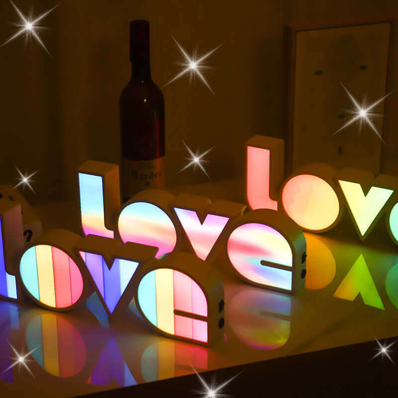 Valentines Day Decor LED LOVE Light Valentines Day Gift For Girlfriend Bithday Wedding Party Decoration Romantic Wedding Decor | Kalsten