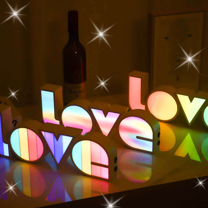 Valentines Day Decor LED LOVE Light Valentines Day Gift For Girlfriend Bithday Wedding Party Decoration Romantic Wedding Decor | Kalsten