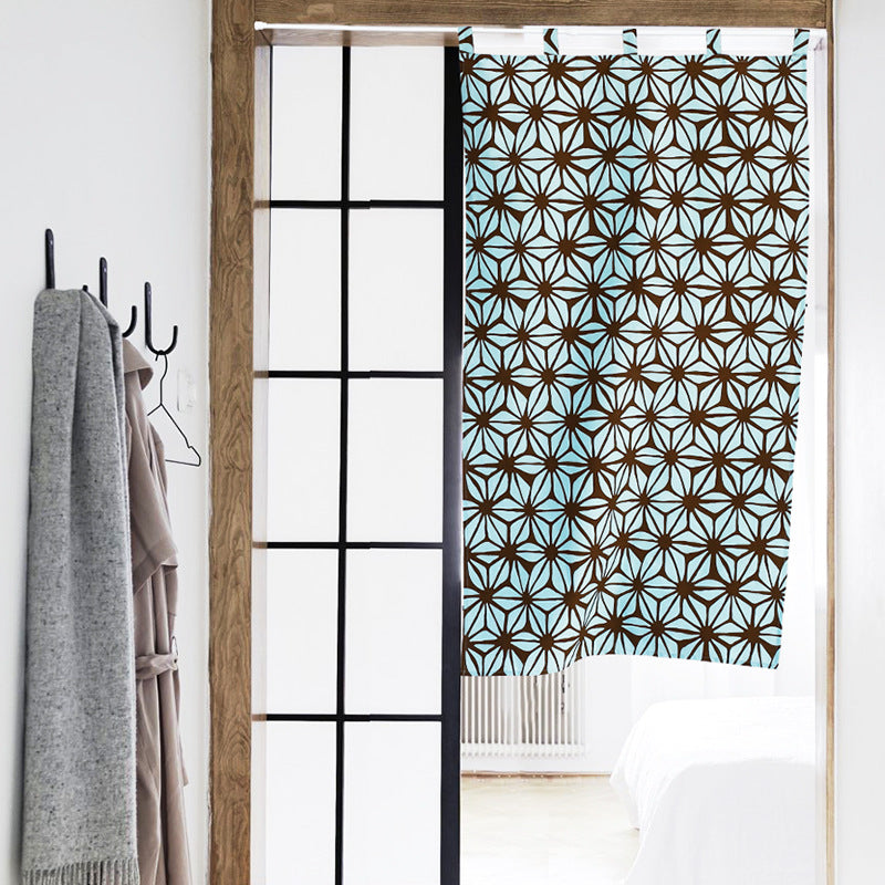 Shower curtain made of polyester with hanging loops, water-repellent coating