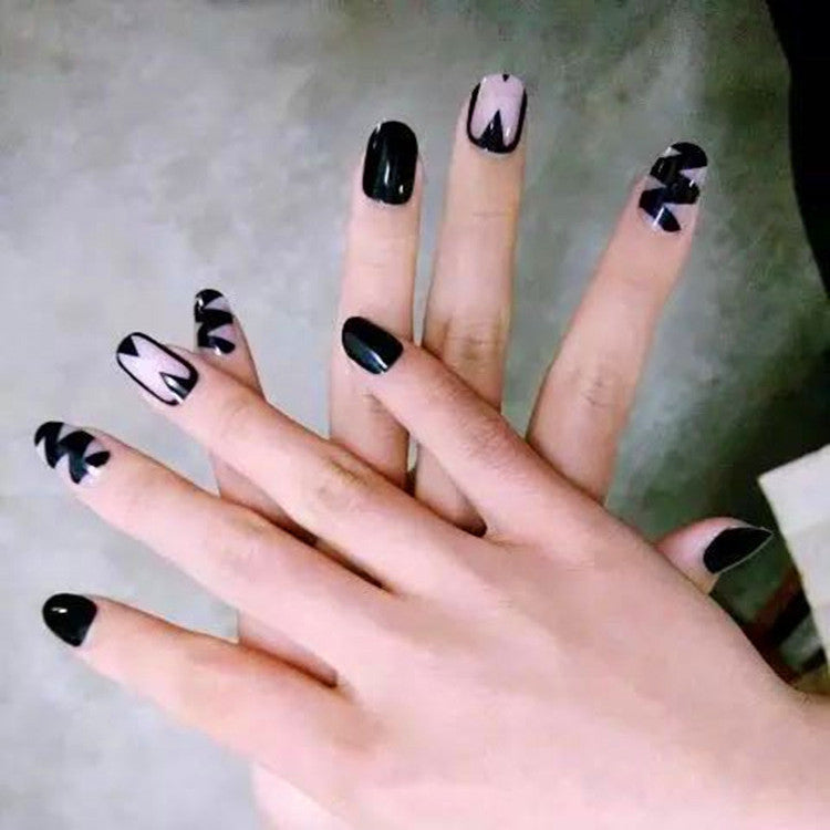 Artistic Geometric Press-On Nail Set