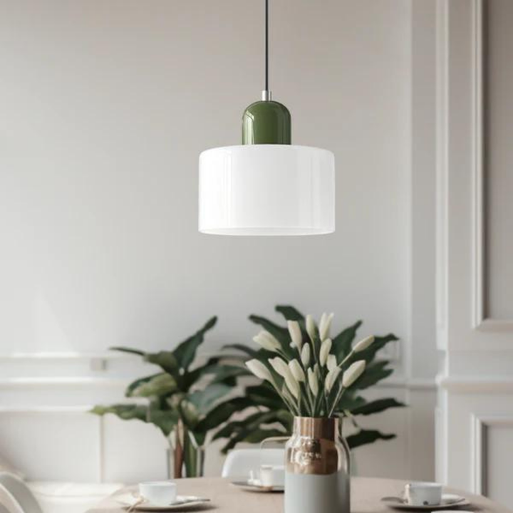 Glass pendant light – Elegant cylindrical pendant light for cozy living spaces | Kalsten