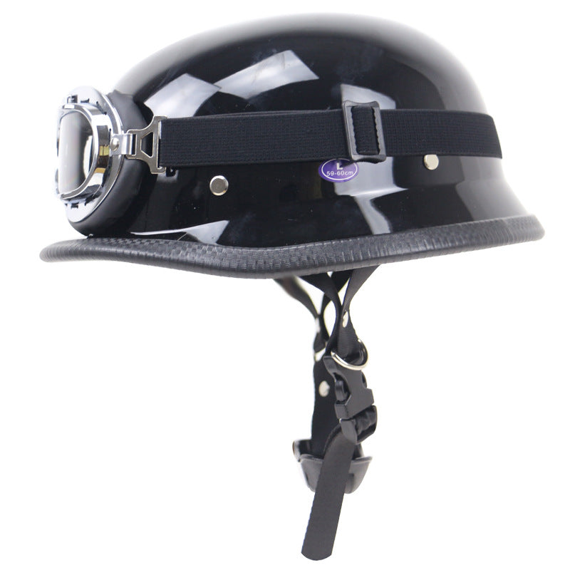 Retro Half-Style Motorcycle Helmet with Protective Goggles Kalsten