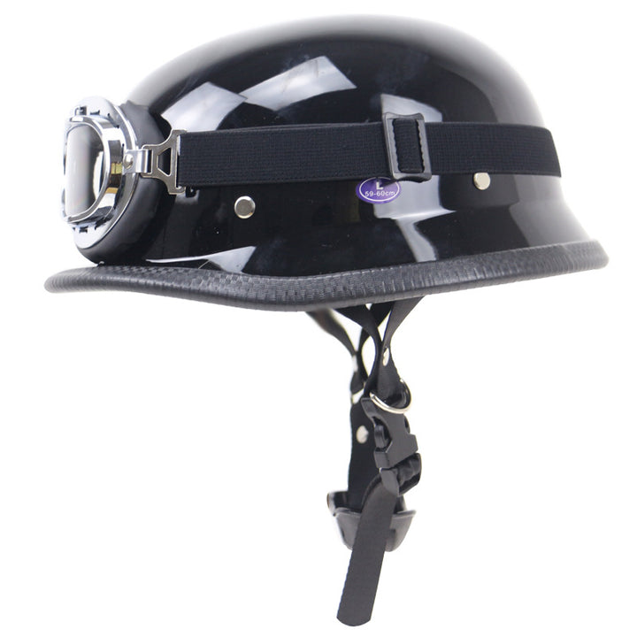 Retro Half-Style Motorcycle Helmet with Protective Goggles Kalsten