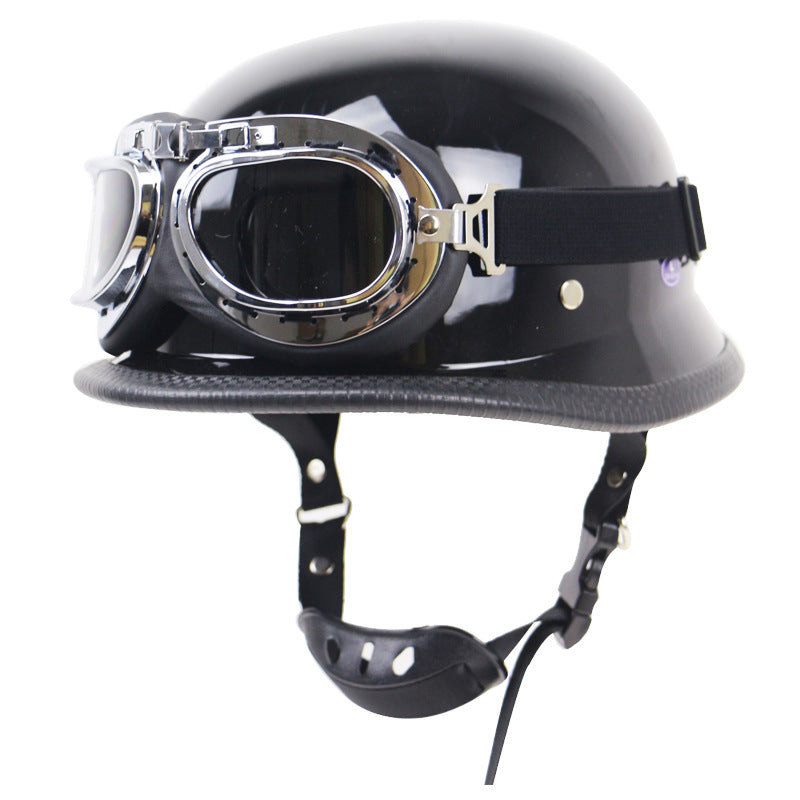 Retro Half-Style Motorcycle Helmet with Protective Goggles Kalsten