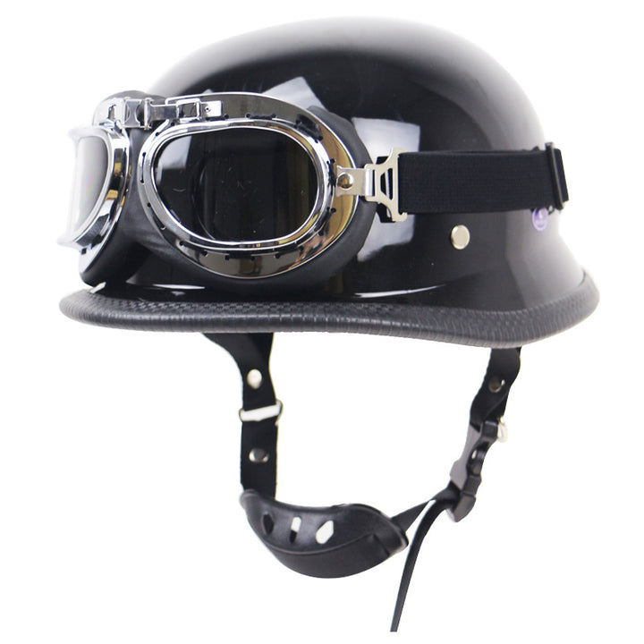 Retro Half-Style Motorcycle Helmet with Protective Goggles Kalsten