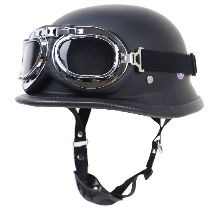 Retro Half-Style Motorcycle Helmet with Protective Goggles Kalsten