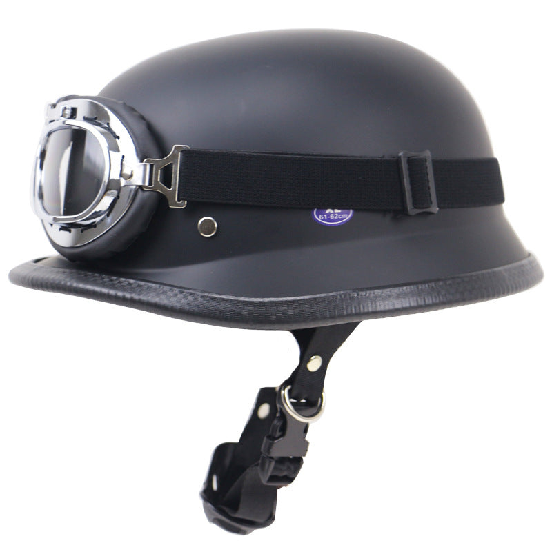 Retro Half-Style Motorcycle Helmet with Protective Goggles Kalsten