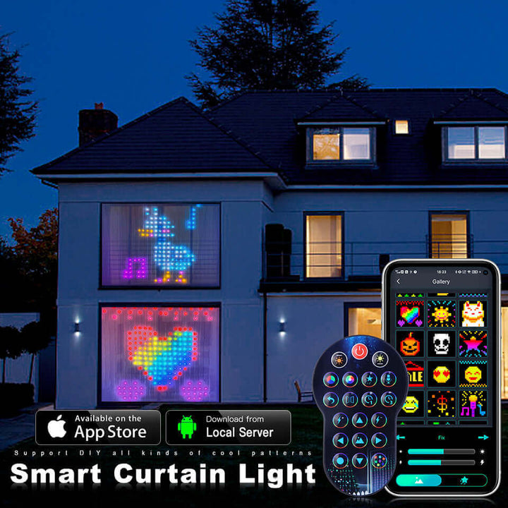 Smart LED RGB Curtain String Lights Bluetooth APP Control Christmas Fairy Light Garland DIY Picture Display Party Wedding Decor | Kalsten