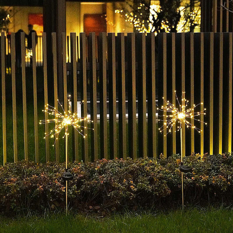 New Ground Plug Solar Fireworks Light LED Light String Copper Wire Outdoor Garden Decoration Star Lights Christmas Lights | Kalsten