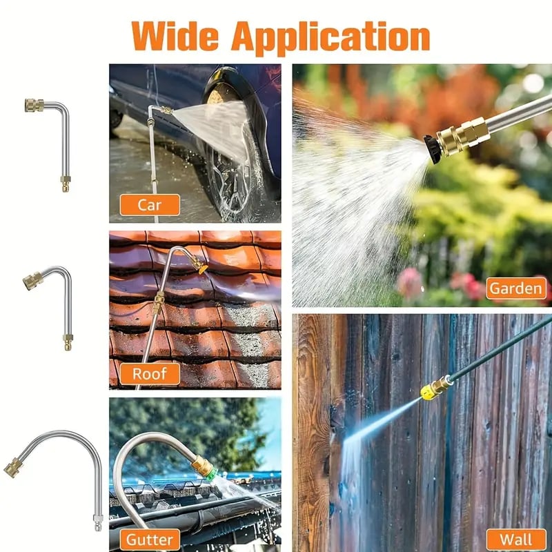 Kalsten | 4000 PSI Telescoping High Pressure Washer Wand Set for Gutter & Roof Drainage & Walls Cleaning