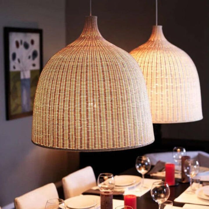 RusticGlow - Woven Rattan Pendant Light Kalsten