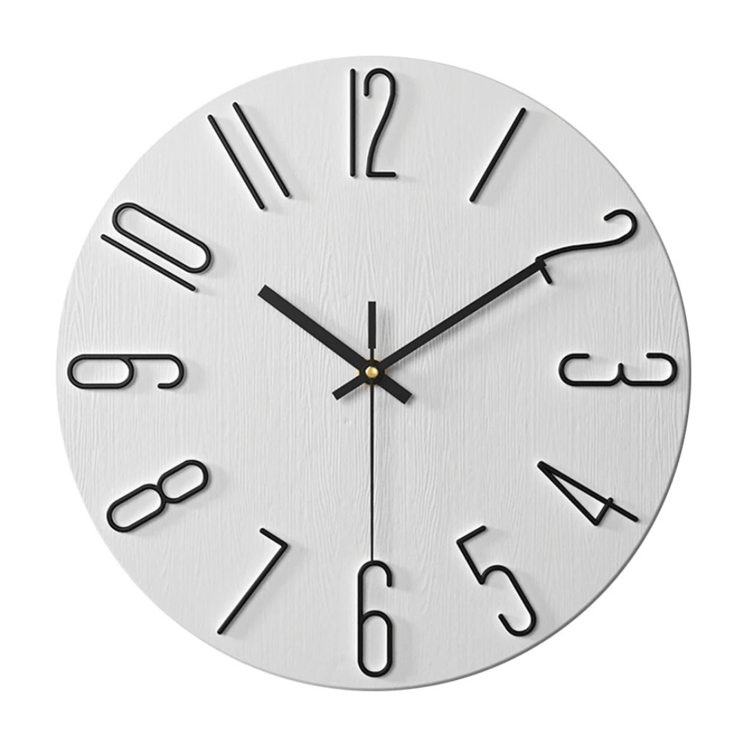 Kalsten | Modern Black Wall Clock | 30 cm Silent Minimalist Design