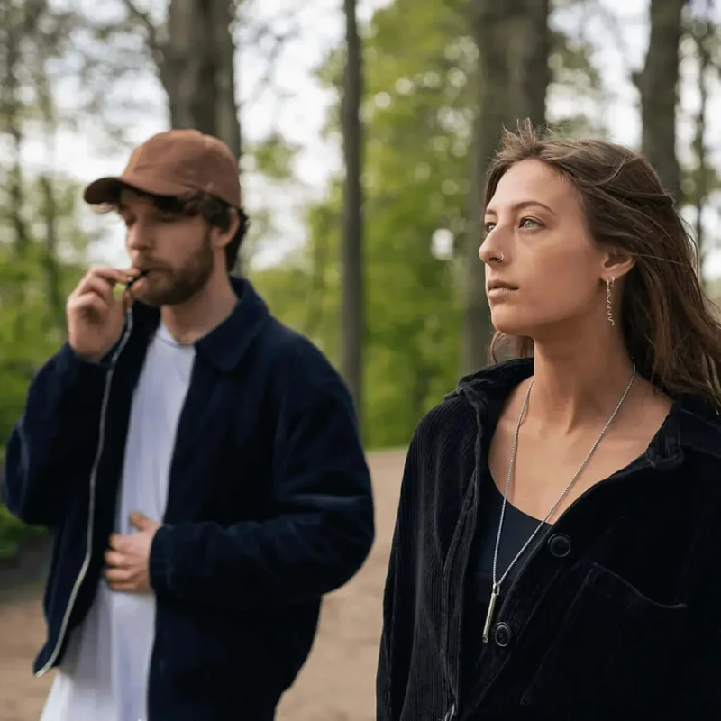 Kalsten | Breathing Exercise Necklace | Stainless Steel | Smoking & Vaping Alternative for Anxiety Relief