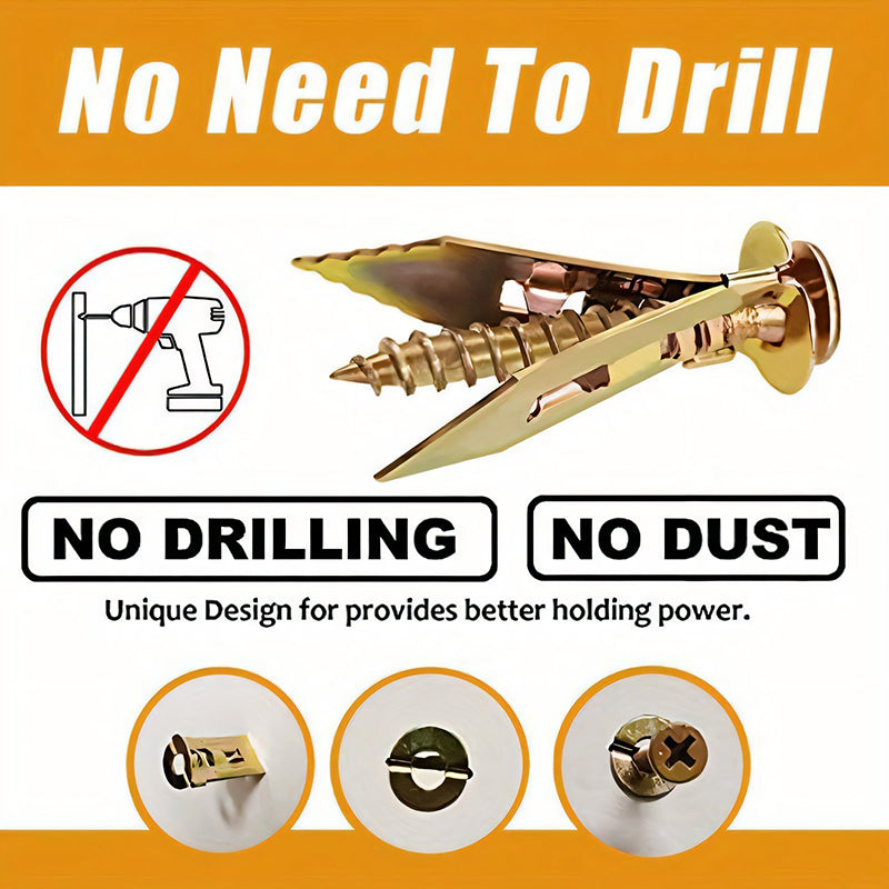 Kalsten | Drywall Expansion Anchors + High Strength Zinc Screws Kit (Pack of 100)
