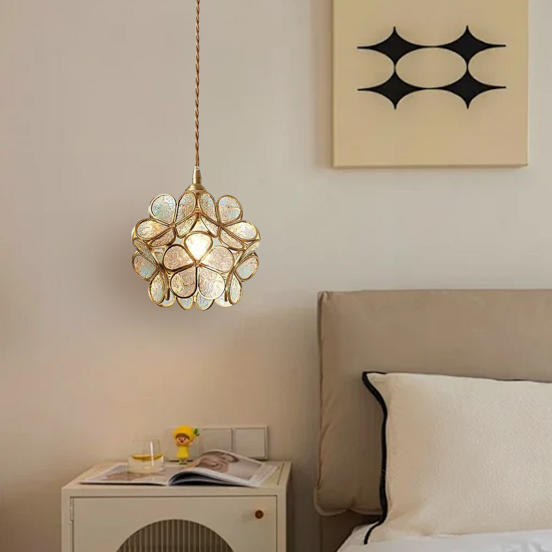 Pendant Light Glass Petal E27 Max 40W Ceiling Dining Room Bedroom Hanging Fixture Decorative Ambient Lighting | Kalsten