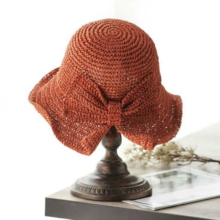 Kalsten | Retro Folding Straw Hat with Bow
