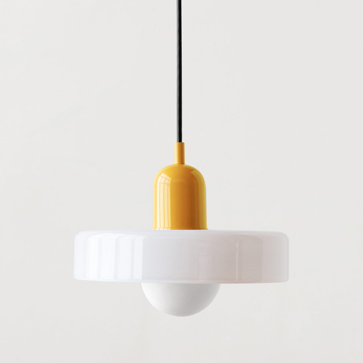 Bauhaus Coloured Glass Pendant Lamp