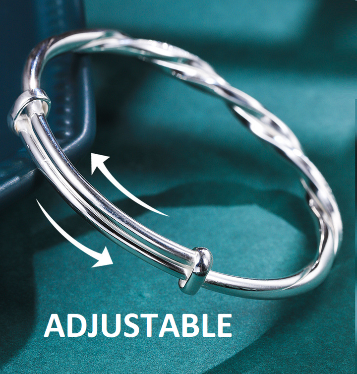 Elegant Twisted Silver Bracelet Kalsten