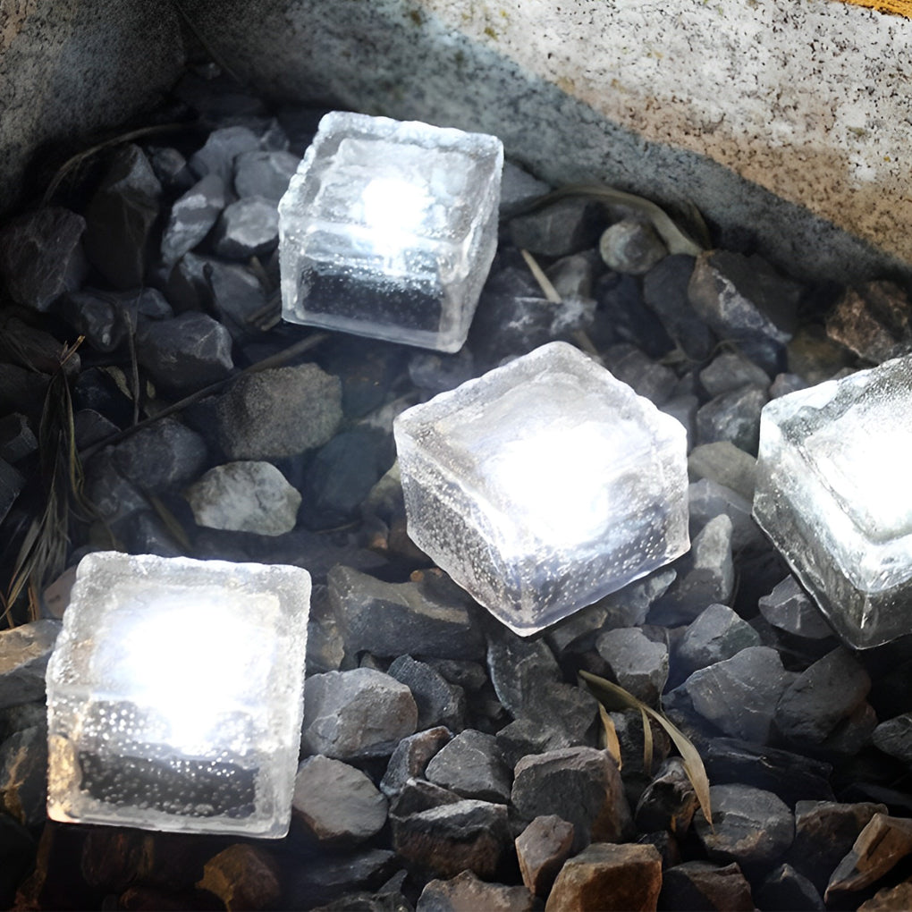 2V Mount-Free Ice Cube Lights Colorful Modern Smart Solar Outdoor Step Lighting | Kalsten