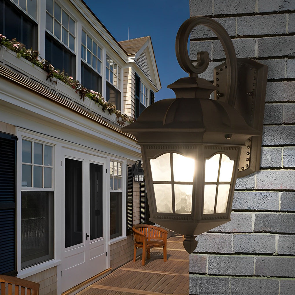 Waterproof Retro Elegant LED Glass European Style Outdoor Wall Lights | Kalsten