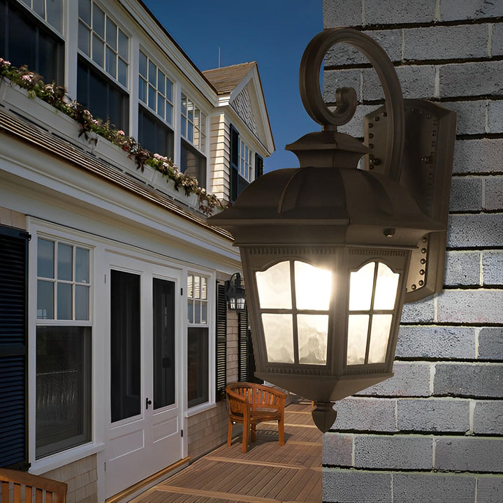 Waterproof Retro Elegant LED Glass European Style Outdoor Wall Lights | Kalsten