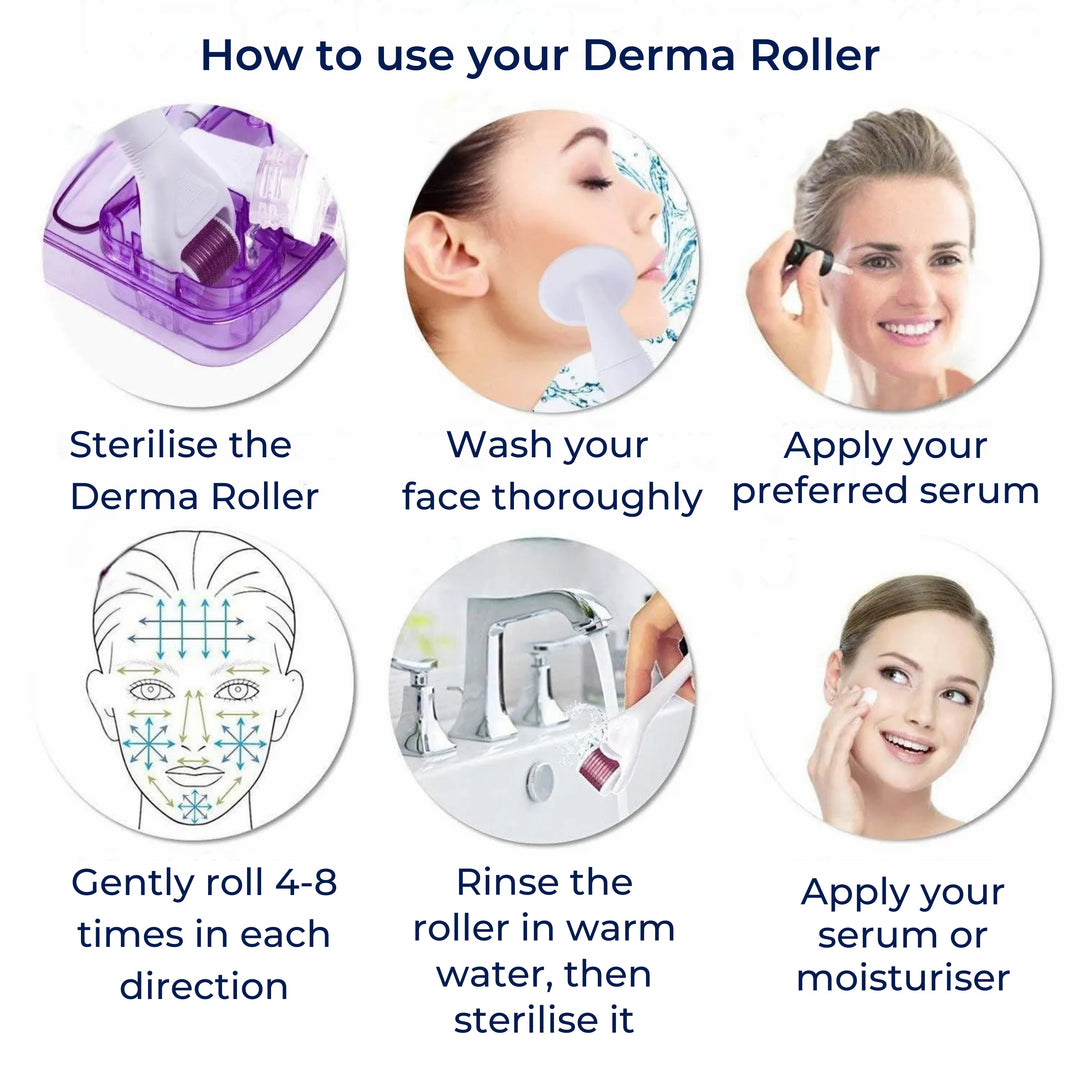 DermaGlow Microneedling Derma Roller Kit – Anti-Ageing – Titanium Needles – Home Skincare for Women Kalsten