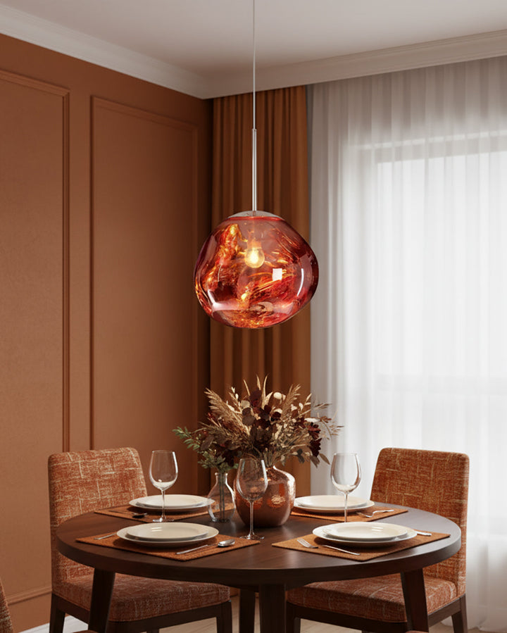 Pendant Lamp Metal 11 in Adjustable Ceiling Light Silver Gold Rose Gold Smoky Gray | Kalsten