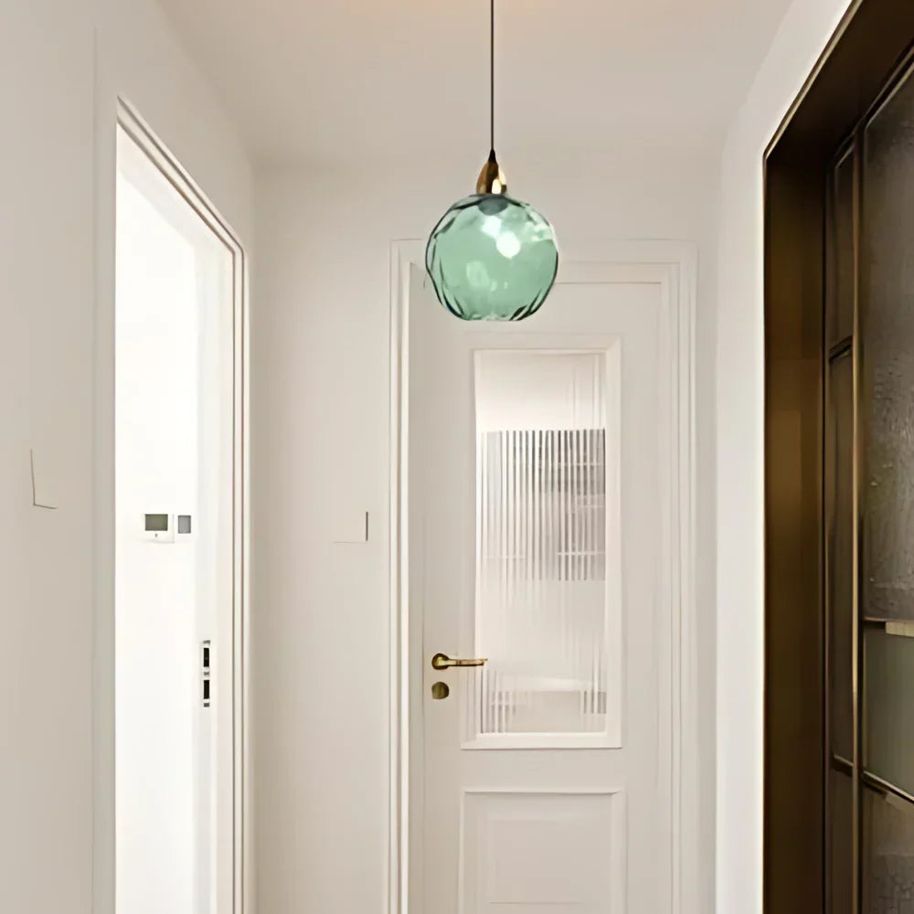 Pendant Light Ripple Glass 7.9 in Sphere Adjustable Dining Room Kitchen Hanging Ceiling Lamp Modern Nordic Minimalist Fixture | Kalsten