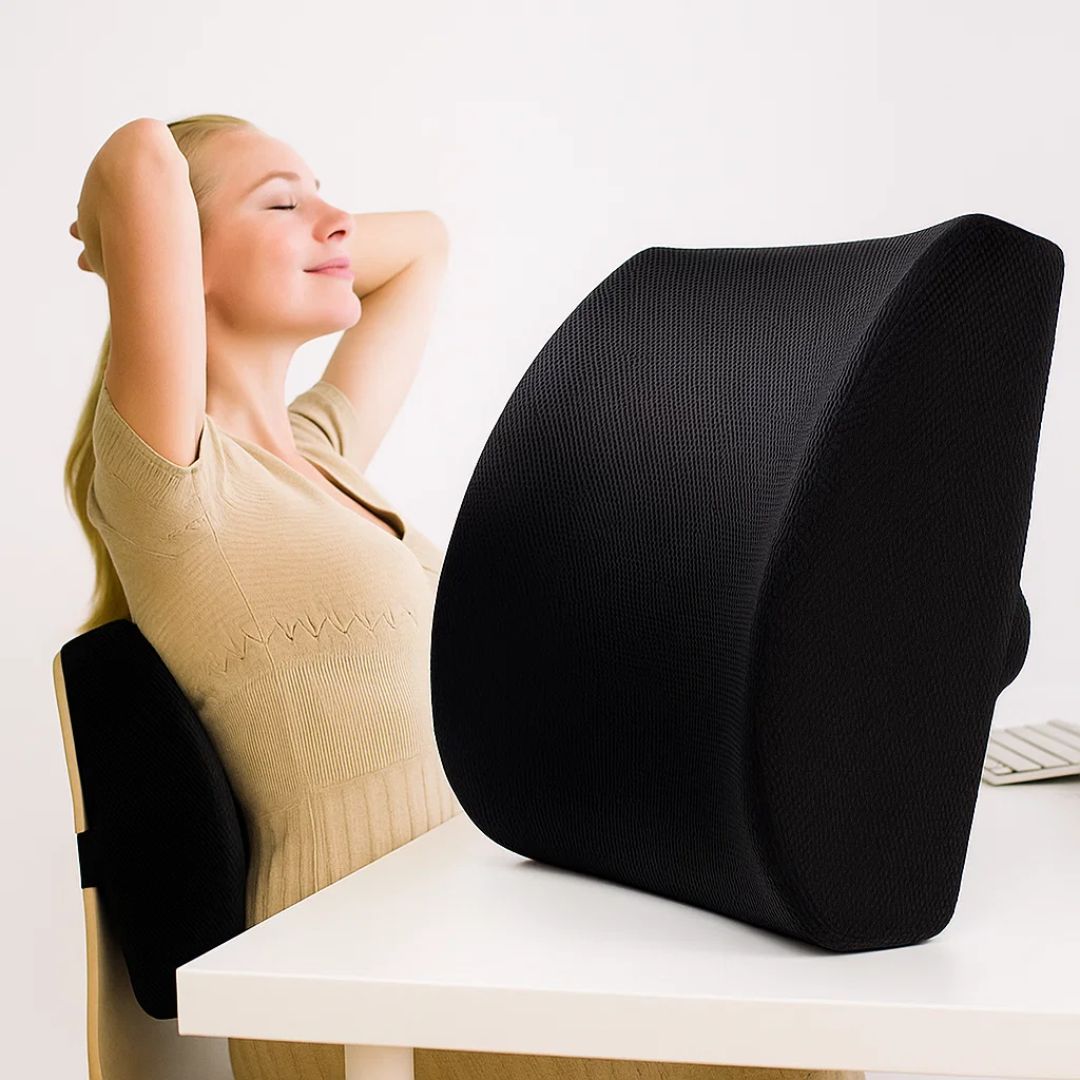 DriveEase | Car Lumbar Support Cushion – Memory Foam Relief – Breathable Mesh – Ideal for Commute & Long Drives Kalsten