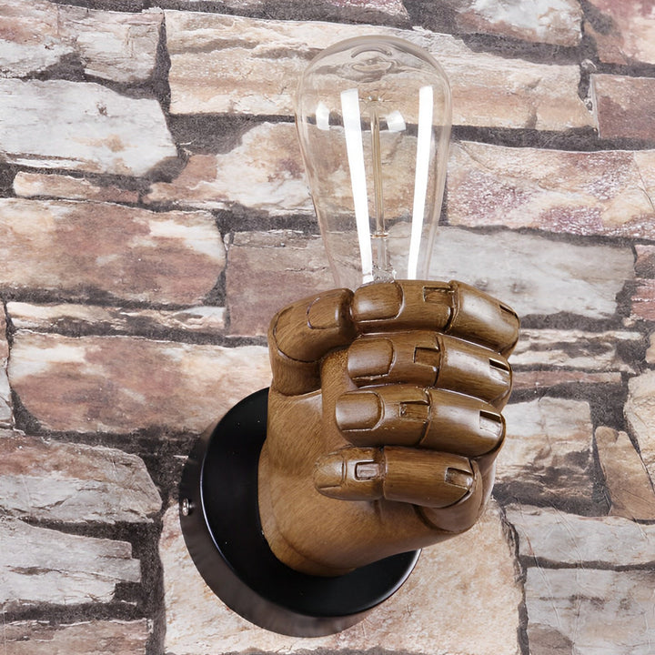 Resin Hand Fist Shaped Retro Industrial Style Wall Lamp Wall Sconce Lighting | Kalsten