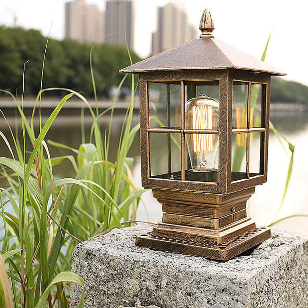 European Outdoor Column Lantern Waterproof  Rustproof 1-Light Patio Light | Kalsten