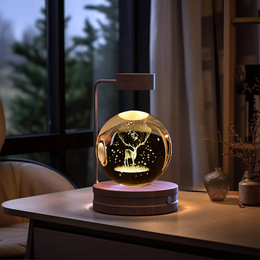 Crystal Ball Cosmic Dinosaur Indoor Night Light USB Power Warm Bedside Light Birthday Gift Night Lamp | Kalsten