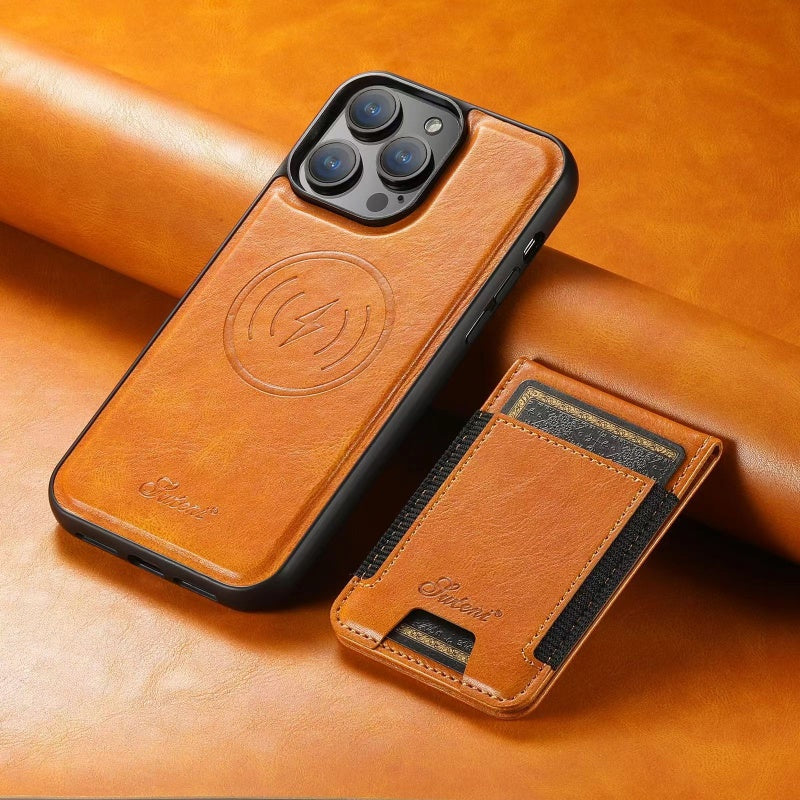 LuxCase Leather Phone Case with Card Slot and Stand – Suitable for iPhone | Kalsten