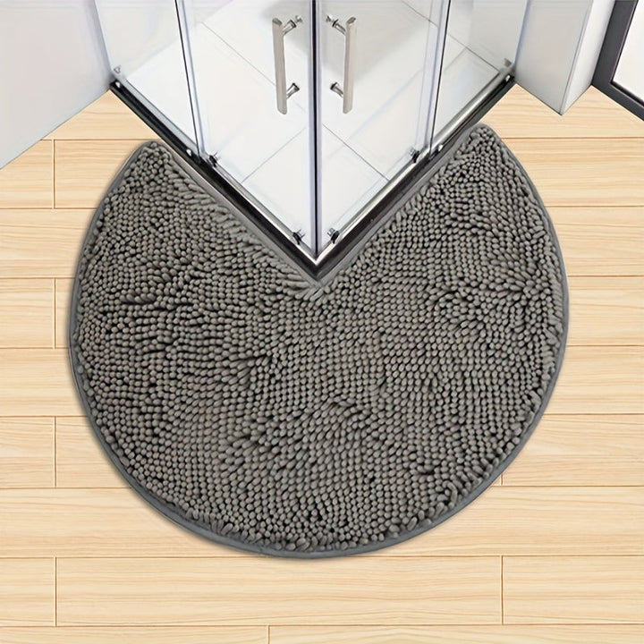 Round LuxeChen Bath Mat Ultra-Soft Chenille – Anti-Slip & Quick Dry | Kalsten