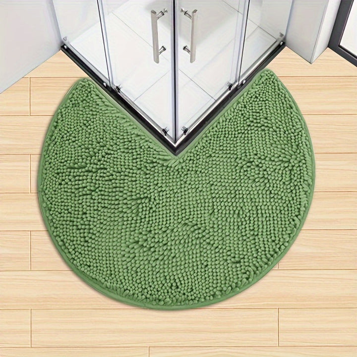 Round LuxeChen Bath Mat Ultra-Soft Chenille – Anti-Slip & Quick Dry | Kalsten
