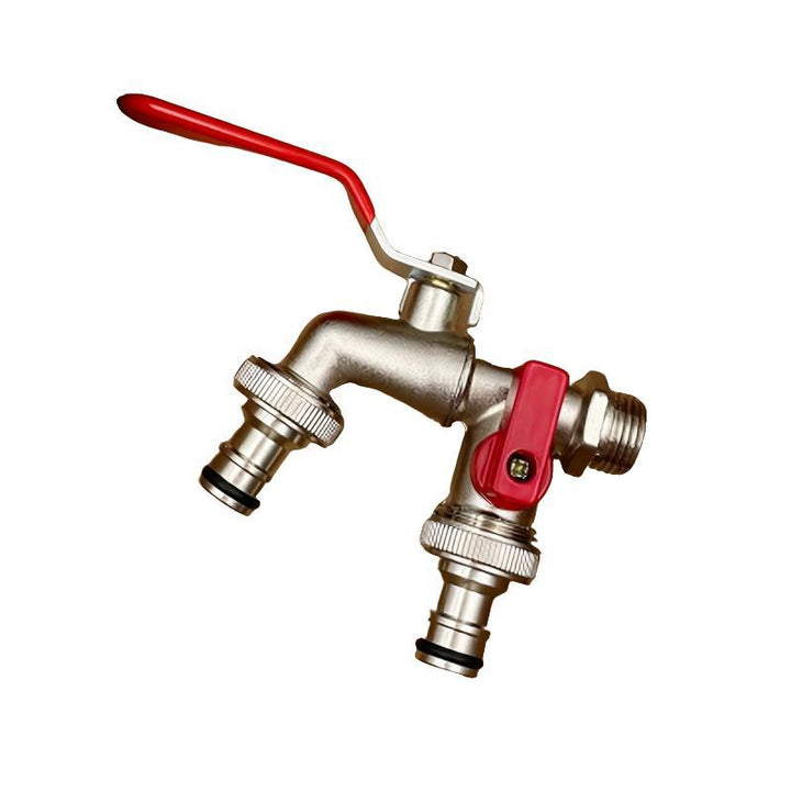 Kalsten | Dual-Outlet Stainless Garden Faucet – Rustproof 2-Way Tap with Quick Connect & Independent Valves