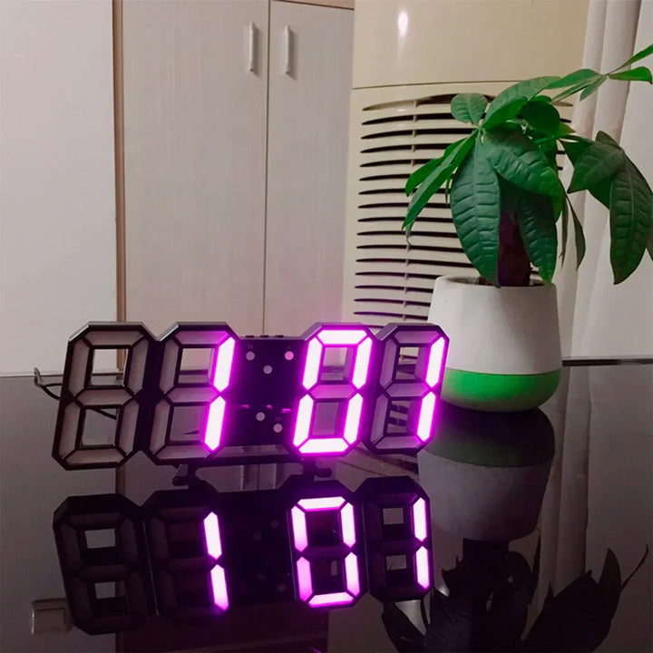 Kalsten | TimeGlow 3D LED Wall Clock – Digital Clock with Adjustable Lighting